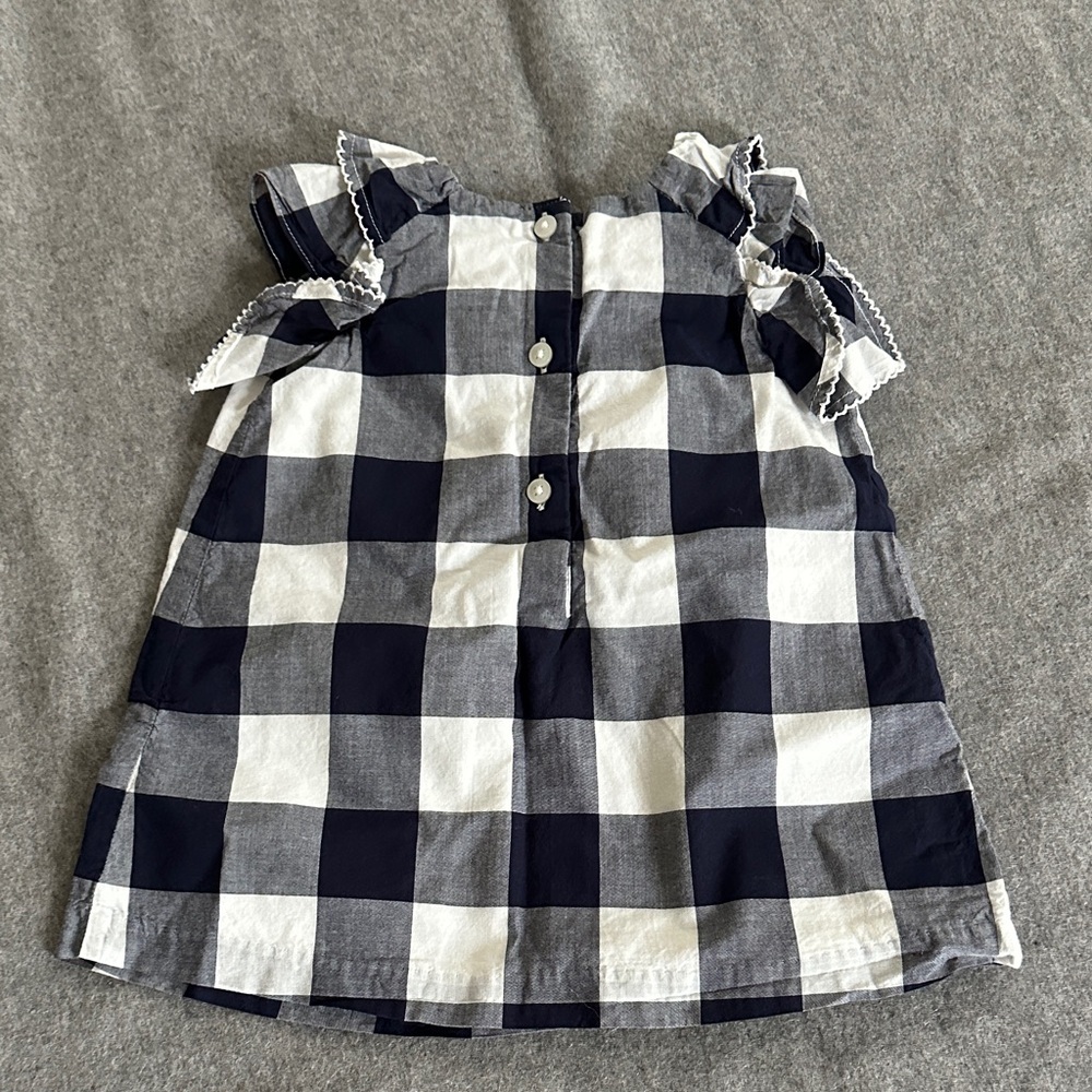 Janie and Jack  6-12 M Navy and White Checkered Dress - Picture 3 of 3